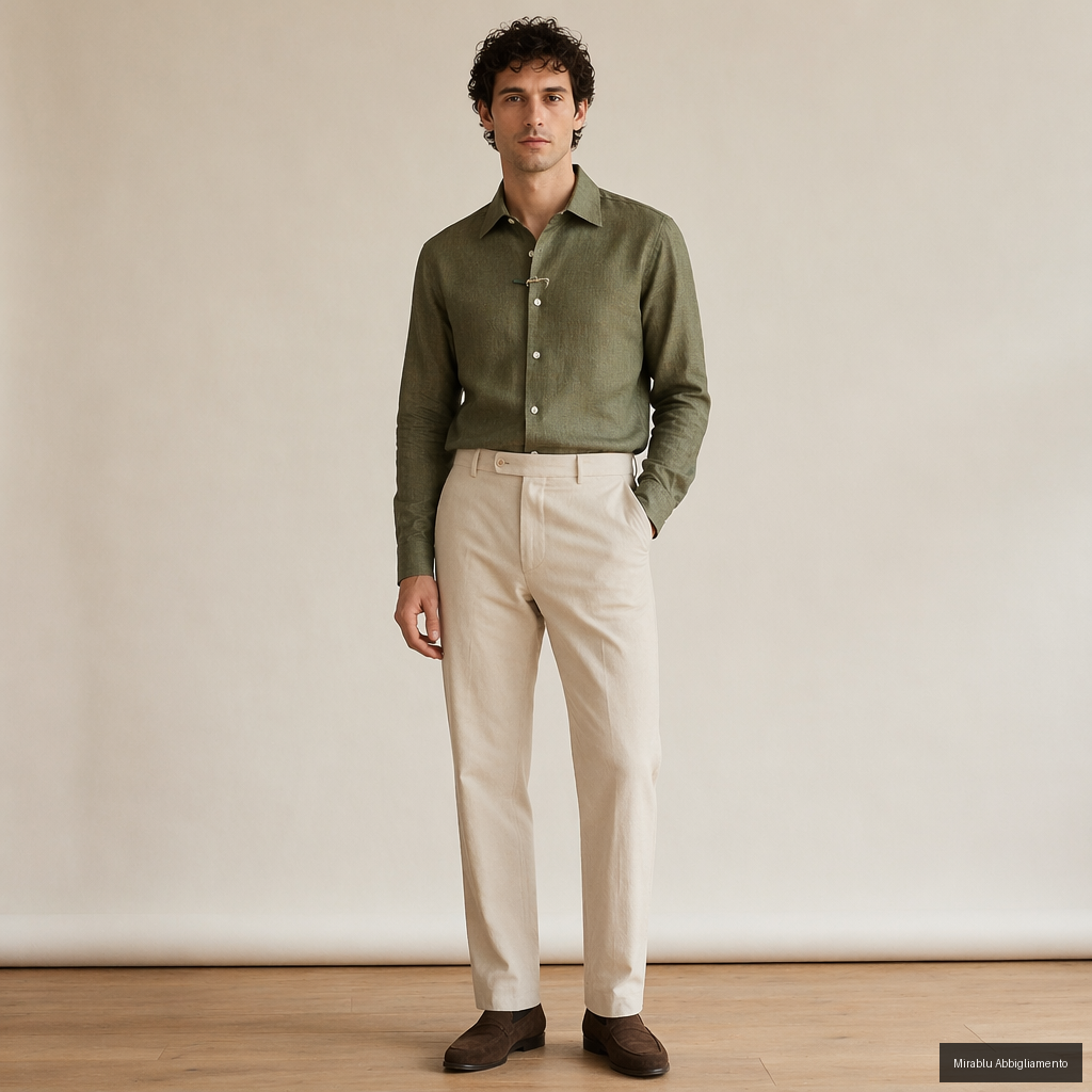 ALEA CAMICIA MANICA LUNGA STDIR00LW_1644 COL. 24  VERDE MILITARE - P/E 26 - AI 1